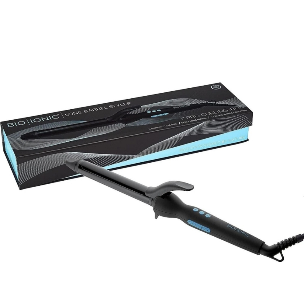 *New In Box* Bio Ionic 1 in Long Barrel Curling Iron